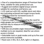 20 to 200Nm Digital Torque Wrench & Flexible Head - 1/2" Square Drive PREMIUM